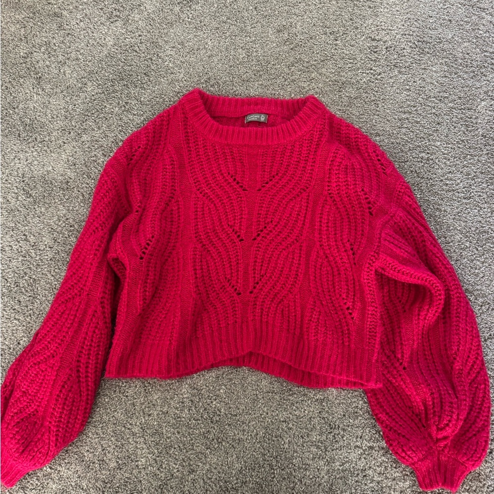 Cake Vibrant Pink Cable Knit Sweater